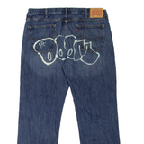 LEVI'S 514 Jeans Customised Mens Blue Slim Straight Stone Wash W40 L32