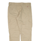 DICKIES Cargo Workwear Mens Trousers Beige Slim Straight W36 L32