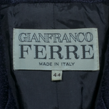 GIANFRANCO FERRE Womens Blazer Jacket Blue Knit Wool M