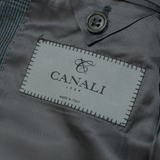 CANALI Mens Blazer Jacket Grey Knit Wool Check L