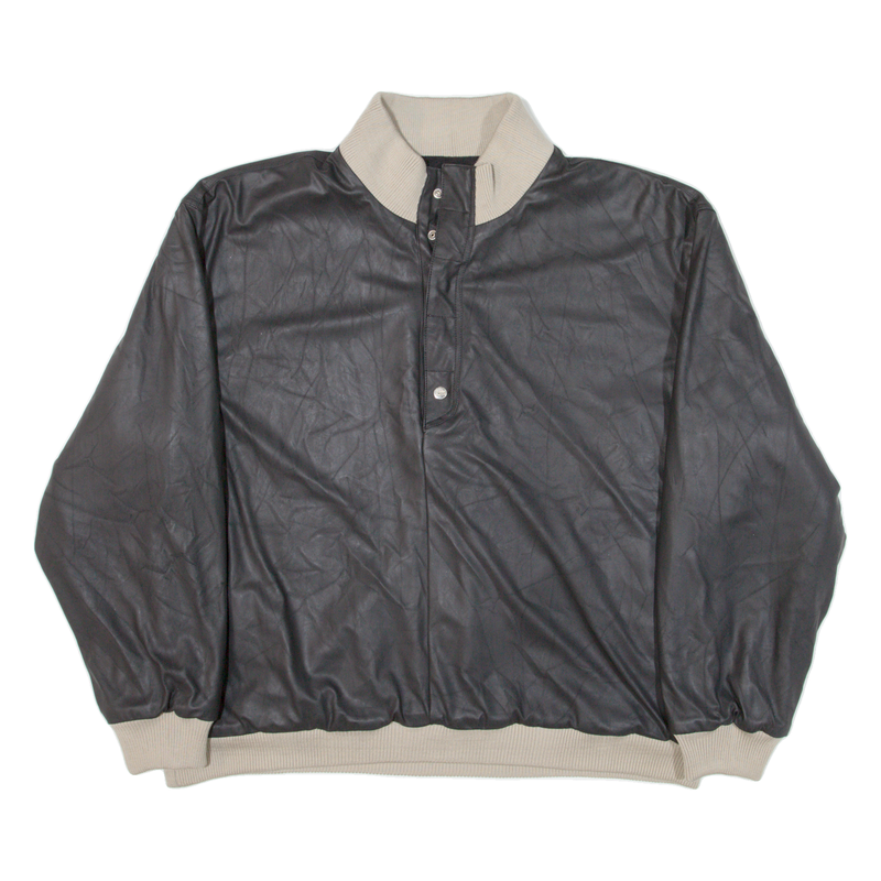 GIANFRANCO FERRE Fleece Lined Mens Pullover Jacket Black XL