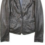 JACOB COHEN COUTURE Womens Blazer Jacket Black Leather M