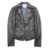 JACOB COHEN COUTURE Womens Blazer Jacket Black Leather M