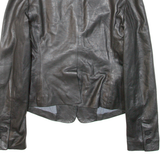 JACOB COHEN COUTURE Womens Blazer Jacket Black Leather M