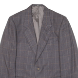 VALENTINO Mens Blazer Jacket Blue Knit Wool 90s Check M