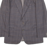 VALENTINO Mens Blazer Jacket Blue Knit Wool 90s Check M