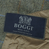 BOGGI Mens Blazer Jacket Green Knit Cashmere Check XL
