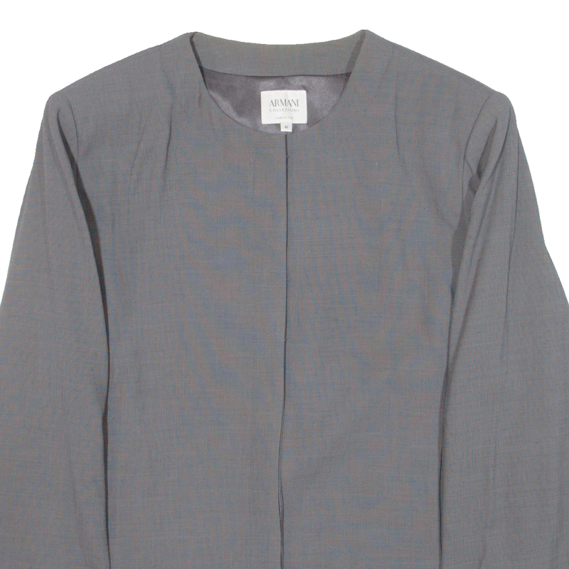 ARMANI COLLEZIONI Womens Blazer Jacket Grey Knit Wool L