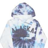 Tie Dye ALASKA Womens Blue Hoodie USA XS