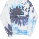 Tie Dye ALASKA Womens Blue Hoodie USA XS