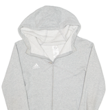 ADIDAS Womens Grey Hoodie Full Zip UK 8