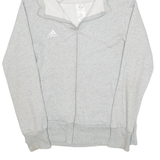 ADIDAS Womens Grey Hoodie Full Zip UK 8