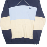 FILA Colourblock Mens Blue Hoodie M