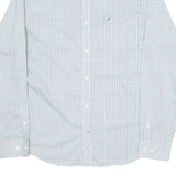 NAUTICA Mens Shirt Blue Check Long Sleeve M