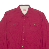 WRANGLER Mens Plain Shirt Maroon Long Sleeve 2XL