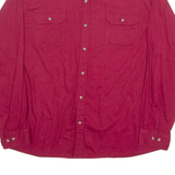 WRANGLER Mens Plain Shirt Maroon Long Sleeve 2XL