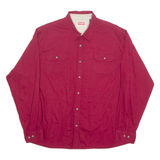 WRANGLER Mens Plain Shirt Maroon Long Sleeve 2XL