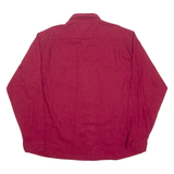 WRANGLER Mens Plain Shirt Maroon Long Sleeve 2XL