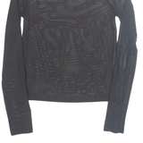 BERSHKA Sheer Womens Top Black Long Sleeve XS