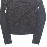 BERSHKA Sheer Womens Top Black Long Sleeve XS