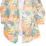 Sheer Womens Kimono Top Orange Long Sleeve Floral M