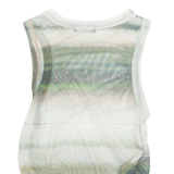 PRETTYLITTLETHING Sheer Ruched Womens Printed Top Green Sleeveless Striped UK 8