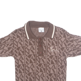 KARL KANI Cropped Womens Printed Shirt Brown Collared S