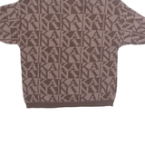 KARL KANI Cropped Womens Printed Shirt Brown Collared S