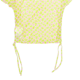 FB SISTER Sheer Ruched Womens Printed Top Green Floral L