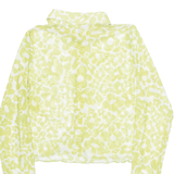 FB SISTER Sheer Womens Printed Shirt Green Collared Long Sleeve Floral S