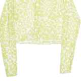 FB SISTER Sheer Womens Printed Shirt Green Collared Long Sleeve Floral S