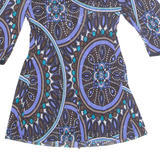 PROMOD Sheer Womens Printed Top Blue 3/4 Sleeve Floral S