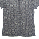 MEXX Sheer Womens Printed Shirt Black Collared Spotted M