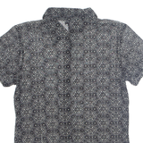 MEXX Sheer Womens Printed Shirt Black Collared Spotted M