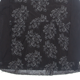 Womens Printed Top Black V-Neck Long Sleeve Floral 3XL