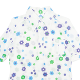 KLEINBERGER Womens Printed Shirt White Collared Floral M