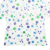 KLEINBERGER Womens Printed Shirt White Collared Floral M