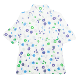 KLEINBERGER Womens Printed Shirt White Collared Floral M