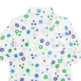 KLEINBERGER Womens Printed Shirt White Collared Floral M