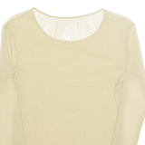 Sheer Womens Top Beige Long Sleeve M