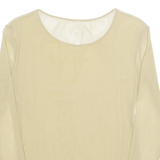 Sheer Womens Top Beige Long Sleeve M