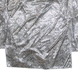 Zebra Womens Kimono Blouse Silver Long Sleeve Animal Print M