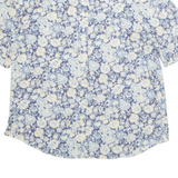 LES ESSENTIELS Womens Printed Shirt Blue Collared Floral L