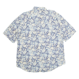 LES ESSENTIELS Womens Printed Shirt Blue Collared Floral L