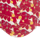 BOY & GIRL Clock Womens Printed Shirt Red Collared 90s Crazy Pattern L