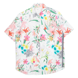 ETERNA Womens Printed Shirt White Collared Floral S