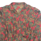 Womens Printed Shirt Green Collared Long Sleeve Floral M