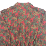 Womens Printed Shirt Green Collared Long Sleeve Floral M