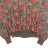 Womens Printed Shirt Green Collared Long Sleeve Floral M