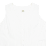 LA COTONNIERE Womens Top White V-Neck Sleeveless L